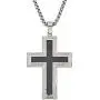 Mens Carbon Fiber Cross Pendant in Stainless Steel Mens Carbon Fiber Cross Pendant in Stainless Steel