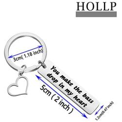 HOLLP Jason The Good Place Gift Valentines Day Gift for Her You Make The Bass Drop in My Heart Keychain The Good Place Fans Gift