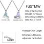 FUSTMW Skater Necklace Ice Skate Necklace White Enameled Figure Skating Pendant Team Sport Skater Jewelry Skate Lover Gift