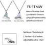 FUSTMW Skater Necklace Ice Skate Necklace White Enameled Figure Skating Pendant Team Sport Skater Jewelry Skate Lover Gift
