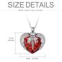 AOBOCO Sterling Silver Registered Nurse RN Caduceus Pendant Necklace with Angel Heart Charm Made with Blue Red Austrian Crystal, Nurse Nursing School Graduation Gifts for Women