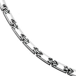 Accents Kingdom Mens Titanium Magnetic Power Flat Link Golf Necklace