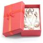 Aixili White Freshwater Pearl Jewelry Set for Women Silver White Gold Plated Necklace Pendant Drop Earring Rings Wedding Bridal Jewelry