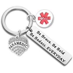 SEIRAA EMT Keychain Medical Technician Jewelry EMT Graduation Gift Paramedic Wife Keychain Inspirational Gift For Nurse Medical students