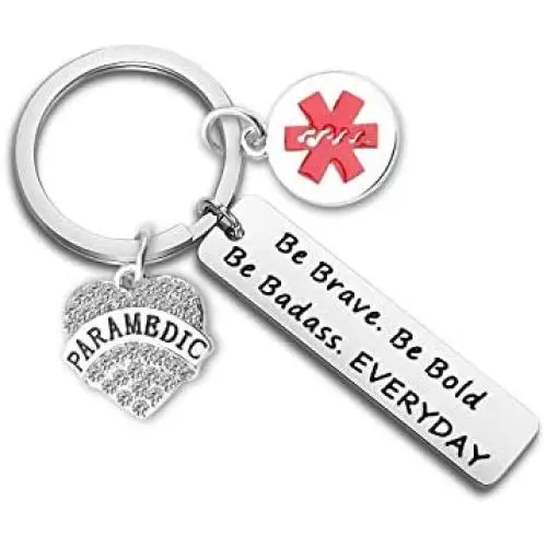 SEIRAA EMT Keychain Medical Technician Jewelry EMT Graduation Gift Paramedic Wife Keychain Inspirational Gift For Nurse Medical students