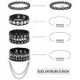 LOLIAS 4 Pcs Black Punk Cuff Bracelet for Men Women Gothic Strap Biker Halloween Rivet Costume Adjustable Wristband Bracelets Set LOLIAS 4 Pcs Black Punk Cuff Bracelet for Men Women Gothic Strap Biker Halloween Rivet Costume Adjustable Wristband Bracelets Set