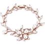 EVER FAITH Marquise CZ Simulated Pearl Bridal Flower Leaf Filigree Necklace Earrings Bracelet Set