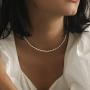 S.Leaf Pearl Necklace for Women Pearl Necklace Choker Dainty Gold Necklace