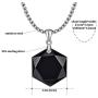 OCARLY 925 Black Obsidian/Blue Sandstone Star of David Pendant Hexagram Amulet Gemstone Stainless Steel Titanium Necklace Jewish Religious Jewelry