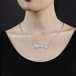 LoEnMe Jewelry Bailey Name Necklace Custom Personalized in Silver Plate Gift for Women Girls Couple