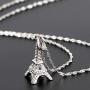 GemsChest Sterling Silver Eiffel Tower Pendant Necklace Paris Jewelry for Women with 18'' Silver Chain