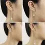 Howoo 925 Sterling Silver Tassel Threader Drop Earrings for Women Girls Crystal Ball Long Dangle Chain Earrings Elegant