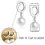 Jugalstar 925 Sterling Silver Pearl Hoop Earrings Freshwater Pearl Drop Dangle Earrings for Girls Women Bridesmaids Anniversary Graduation Birthday Gifts…