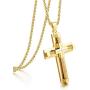 Udalyn Stainless Steel Cross Necklace for Men Women Silver Gold Chain Cross Pendant Necklace Simple Jewelry Gifts, 28 Inches Chain