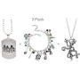 3 Pack Stranger Things Themed Charms Bracelet + Pendant Necklaces Eleven Demogorgon