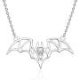 SOUHONEY S925 Sterling Silver Jewelry Bat Necklace for Women,Classic Vampire Choker witch jewelry for women Teens Child for Valentines Day with 18 inch Chain(Send Gift Box)