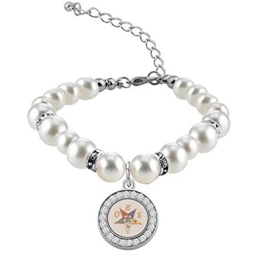 SEIRAA Order of The Eastern Star Sorority Gift OES Symbol Hook Earrings OES Charm Bracelet for Her