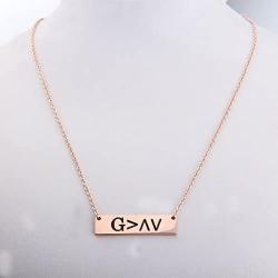 KUIYAI God is Greater Than The Highs and Lows Bar Necklace Religious Jewelry