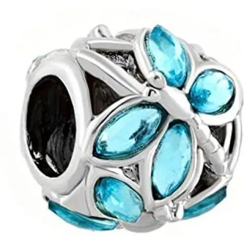 Q&Locket Blue Dragonfly Charm Beads for Bracelet Q&Locket Blue Dragonfly Charm Beads for Bracelet