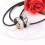 LOYALLOOK Couple Necklace Bracelet Set for Him and Her Bracelet Women Men Stainless SteeI Love CZ Ring Pendant Bracelet Couple Jewelry for Lover