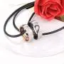 LOYALLOOK Couple Necklace Bracelet Set for Him and Her Bracelet Women Men Stainless SteeI Love CZ Ring Pendant Bracelet Couple Jewelry for Lover