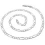Verona Jewelers 925 Sterling Silver 5MM 5.5MM Diamond Cut Figaro Link Chain Necklace - Silver Figaro Link Necklace, Pave Figaro Chain, 925 Figaro Necklace