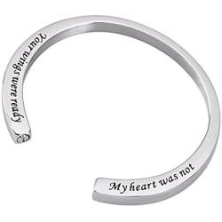 By Cremation Jewelry Bracelet for Ash Your Wings were Ready&My Heart was Not Stainless Steel Memorial Bracelet (Your Wings were Ready&My Heart was Not)