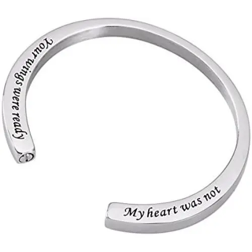 By Cremation Jewelry Bracelet for Ash Your Wings were Ready&My Heart was Not Stainless Steel Memorial Bracelet (Your Wings were Ready&My Heart was Not) By Cremation Jewelry Bracelet for Ash Your Wings were Ready&My Heart was Not Stainless Steel Memorial Bracelet (Your Wings were Ready&My Heart was Not)
