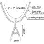 Jacruces Initial Necklace Silver Large Initial Letter Pendant Necklace Tennis Chain Bling CZ Initial Letter Necklace 18'' + 2'' Extender