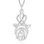 NARADA Jewelry 925 Sterling Silver Charles Rennie Mackintosh Rose Flower Pendant Necklace 18'' for Woman, Teen