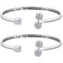 AKTAP Dumbbell Cuff Bracelet Fitness Jewelry Chance Made Us Gym Buddies But Fun and Laughter Made Us Friends Best Friend BFF Gift Couples Jewelry