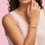PANDORA Jewelry Moments Heart Clasp Snake Chain Rose Bracelet