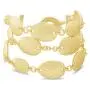CATHERINE MALANDRINO Three Layer Textured Flat Oval Yellow Gold-Tone 7'' Chain Toggle Bracelet for Women CATHERINE MALANDRINO Three Layer Textured Flat Oval Yellow Gold-Tone 7'' Chain Toggle Bracelet for Women
