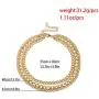 Vintage Style Gold Silver Thick Chunky Chain Layered Necklaces Choker Hollow Out Round Circle Inlaid Crystal Pendant Necklaces for Women Girls Elegant Jewelry