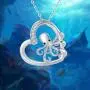 JUSTKIDSTOY Octopus Necklace for Women Girls 925 Sterling Silver Heart Pendant Octopus Jewelry for Sea Lover Birthday JUSTKIDSTOY Octopus Necklace for Women Girls 925 Sterling Silver Heart Pendant Octopus Jewelry for Sea Lover Birthday