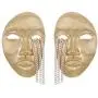 Winssi Human Face Earrings with Chain Tassel Boho Abstract Face Necklace for Women Girls Winssi Human Face Earrings with Chain Tassel Boho Abstract Face Necklace for Women Girls
