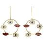 Exaggerated Long Big Evil Eyes Lips Charm Gold Color Dangle Earrings for Women Bohemian Earrings Party Jewelry (Color A)