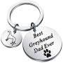 PENQI Greyhound Owner Keychain Best Greyhound Dad Ever Keychain Greyhound Dog Lover Jewelry Animal Adoption Rescue Gift for Pet Lover Dog Owner