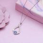 DAOSHANG 925 Sterling Silver High Polish Infinity Good Luck Irish Claddagh Pendant Necklace for Women