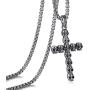 EVBEA Cross Necklace for Men and Women Long Gothic Jewelry Cool Skull Rock Punk Black Necklaces with Stainless Steel Chain