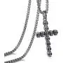 EVBEA Cross Necklace for Men and Women Long Gothic Jewelry Cool Skull Rock Punk Black Necklaces with Stainless Steel Chain