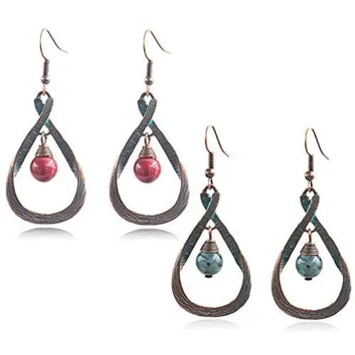 ZRosse 2 Pairs Boho Handmade Vintage Hollow Teardrop Turquoise Dangle Drop Earrings Sets for Women Girls Unique Retro Bronze Statement Jewelry Gifts ZRosse 2 Pairs Boho Handmade Vintage Hollow Teardrop Turquoise Dangle Drop Earrings Sets for Women Girls Unique Retro Bronze Statement Jewelry Gifts