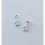 Small Cute Ball Star Dangle Sterling Silver Earrings for Women Teen Girls 925 Cartilage Hypoallergenic Sensitive Ears Hollow Pentagram Drop Dangling Earring Birthday Jewelry Daughter Friend Gift