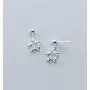 Small Cute Ball Star Dangle Sterling Silver Earrings for Women Teen Girls 925 Cartilage Hypoallergenic Sensitive Ears Hollow Pentagram Drop Dangling Earring Birthday Jewelry Daughter Friend Gift