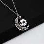 BEKECH Jack and Sally Nightmare Before Christmas Movie Lovers Gift Jack and Sally Crescent Moon Pendant Necklace Set for Couple Remembrance Love Gift&