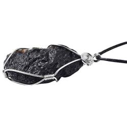 Shop LC Delivering Joy Tektite Pendant with Wax Robe Necklace for Women Fashion Jewelry Size 30''