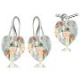 Royal Crystals Sterling Silver 925 Heart-Shaped Love Heart Drop Dangling Earrings made with Blue Aurora Borealis Swarovski Crystals, 18 inches
