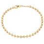 Mevecco Gold Beaded Bracelets,18K Gold Plated Handmade Cute Satellite Diamond Cut Oval and Round Beads Rope Chain Dainty Bracelet for Women