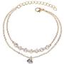 Shanzeh Gold Chain Wave Style and Crystal stones Bracelet for Girls and Women with adjustable size [ATYA 1045]