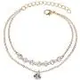 Shanzeh Gold Chain Wave Style and Crystal stones Bracelet for Girls and Women with adjustable size [ATYA 1045]